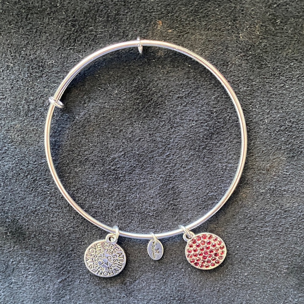 Chrysalis Charm Bracelet - ‘love…’ and Garnet colored stone charms